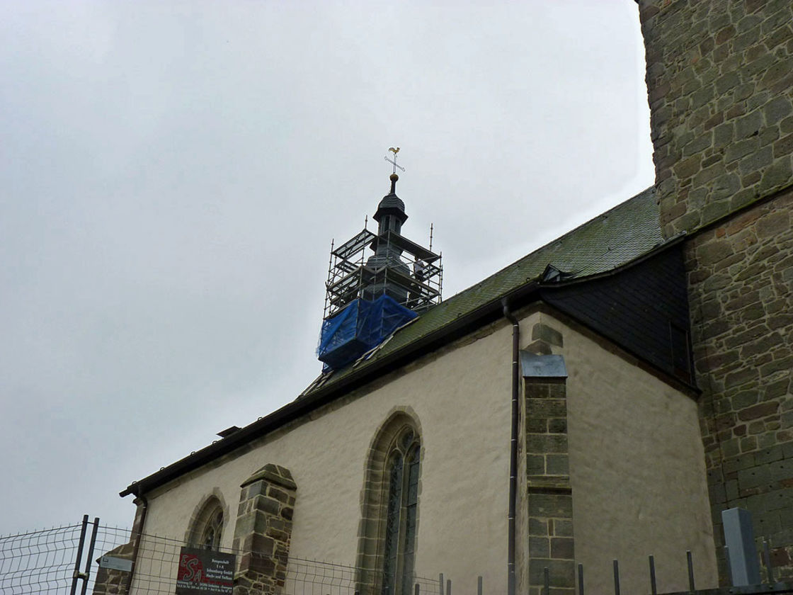 Gerüstabbau am Türmchen (Foto: Karl-Franz Thiede)